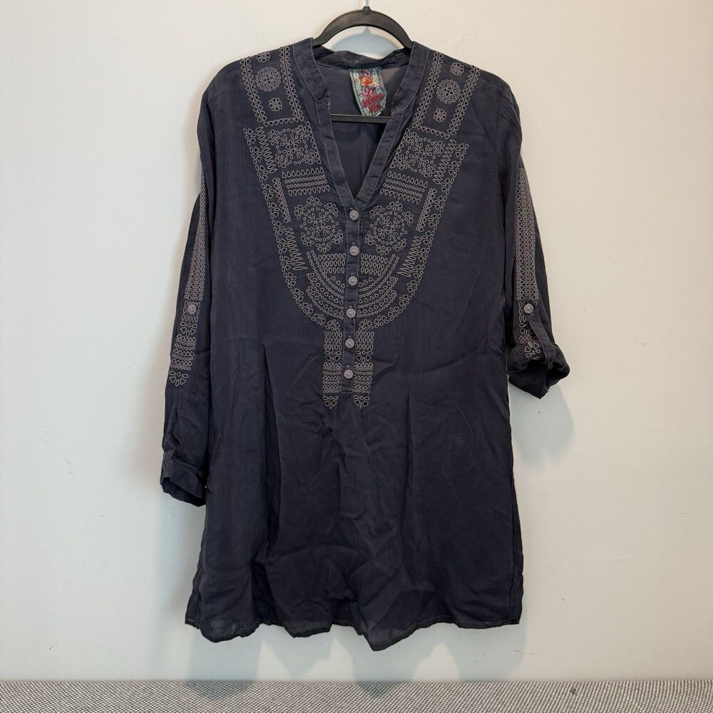 Johnny Was embroidered tunic blouse Size S
